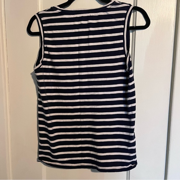 Everlane Classic Striped cotton Sleeveless Tank top navy white - Picture 3 of 3